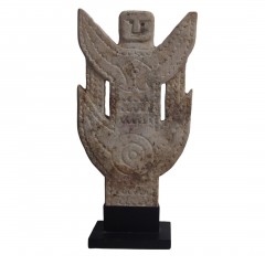 STATUE STONE MAN WITH A  WING NATURAL 44 